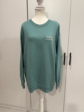 Hollister California Crewneck Oversized Sweatshirt in Aqua Green Women’s Small